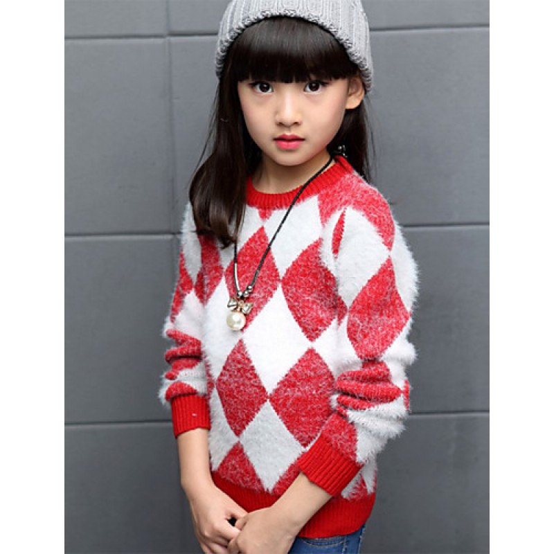 Girl's Casual/Daily Solid Sweater & CardiganPolyester Spring / Fall Blue / Pink / Red  