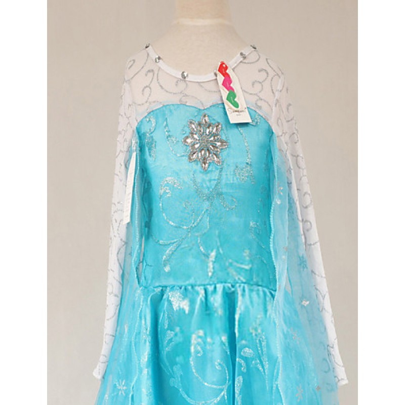 Girl's Blue Dress , Cartoon Acrylic / Cotton / Organza All Seasons  