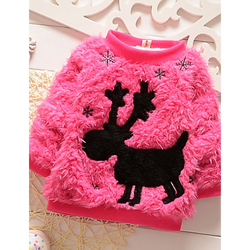 Girl's Fashion Cotton Spring/Fall/Winter Going out/Daily Long Sleeve Cartoon Children Warm Thicken Hoodie Sweatshirt  