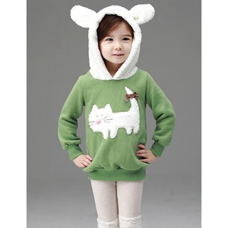 Girl's Casual/Daily Patchwork Hoodie & Sweatshirt,Rayon Winter / Spring / Fall Green / Pink  