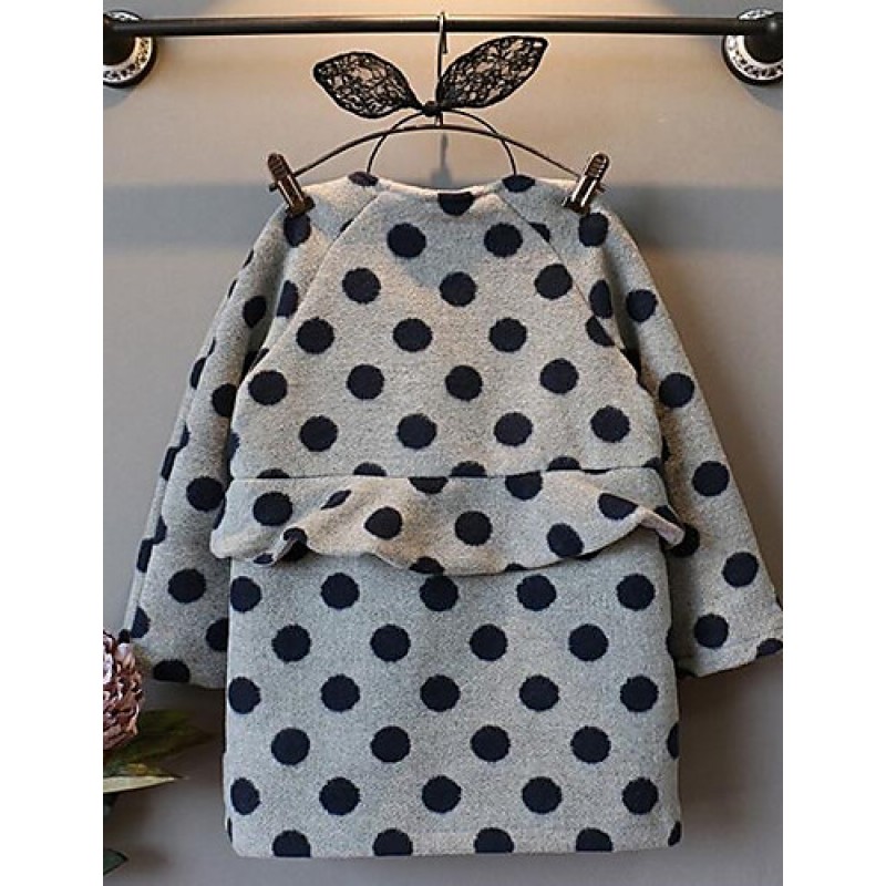 Girl's Casual/Daily Polka Dot Hoodie & SweatshirtNylon Winter / Spring / Fall Gray  