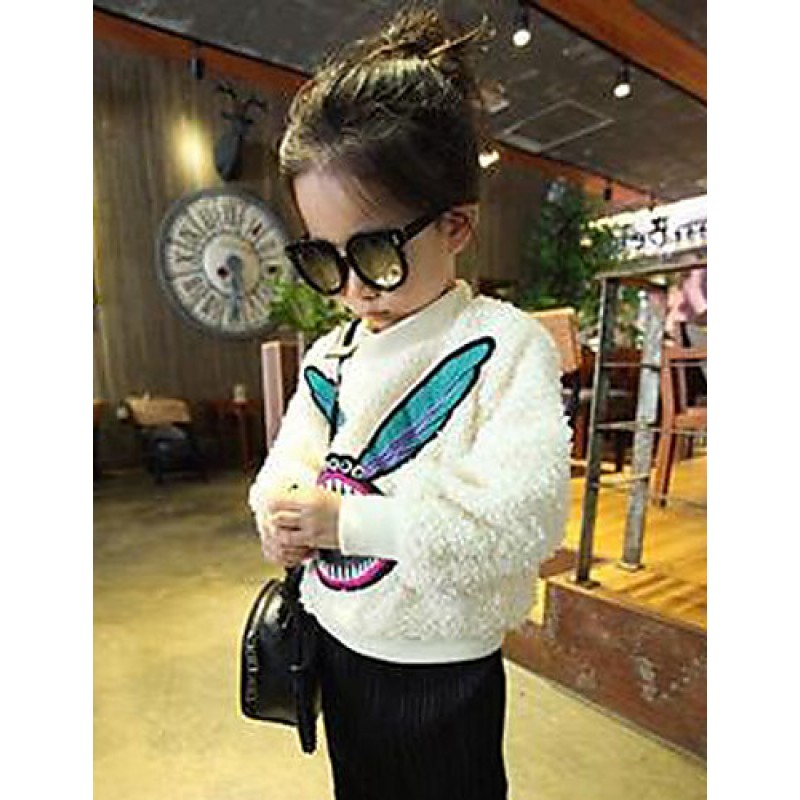 Girl's Casual/Daily Solid Hoodie & SweatshirtPolyester Winter / Spring / Fall White  