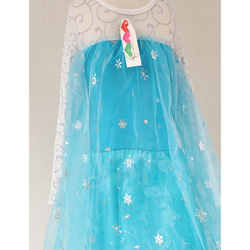 Girl's Blue Dress , Cartoon Acrylic / Cotton / Organza All Seasons  