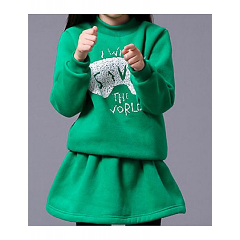 Girl Casual/Daily Solid Hoodie & Swe...