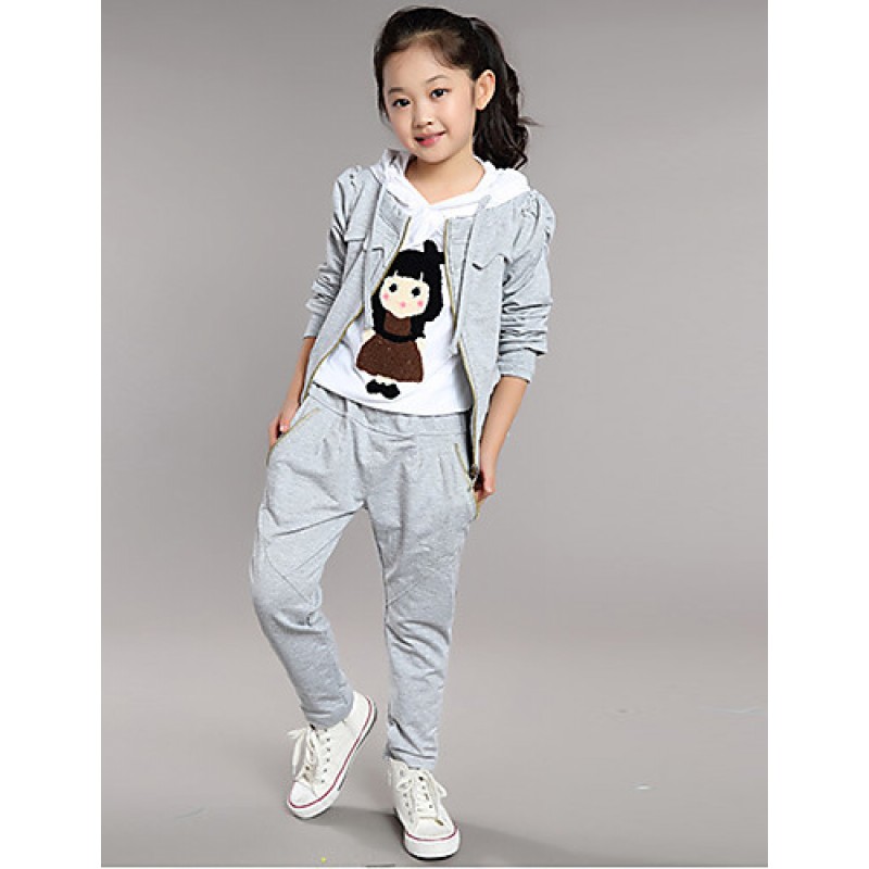 Girl's Cotton  Spring/Autumn Cartoon Pat...