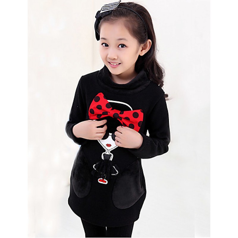 Girls Fashionable Han Edition Cotton  Long Sleeve Long T-shirt render unlined upper garment  