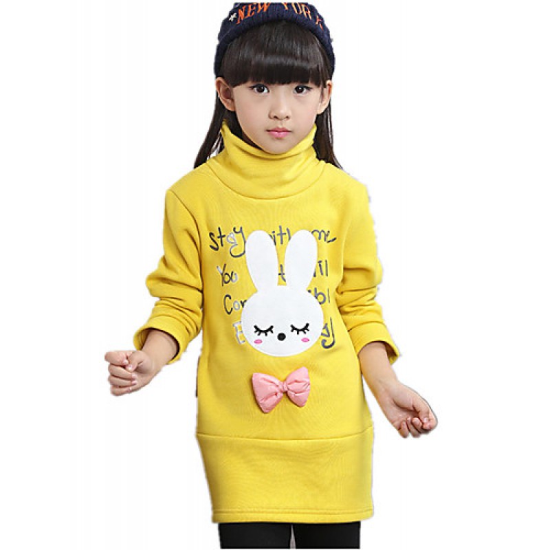 Girl's Wild Cartoon Letter Print Fleece ...